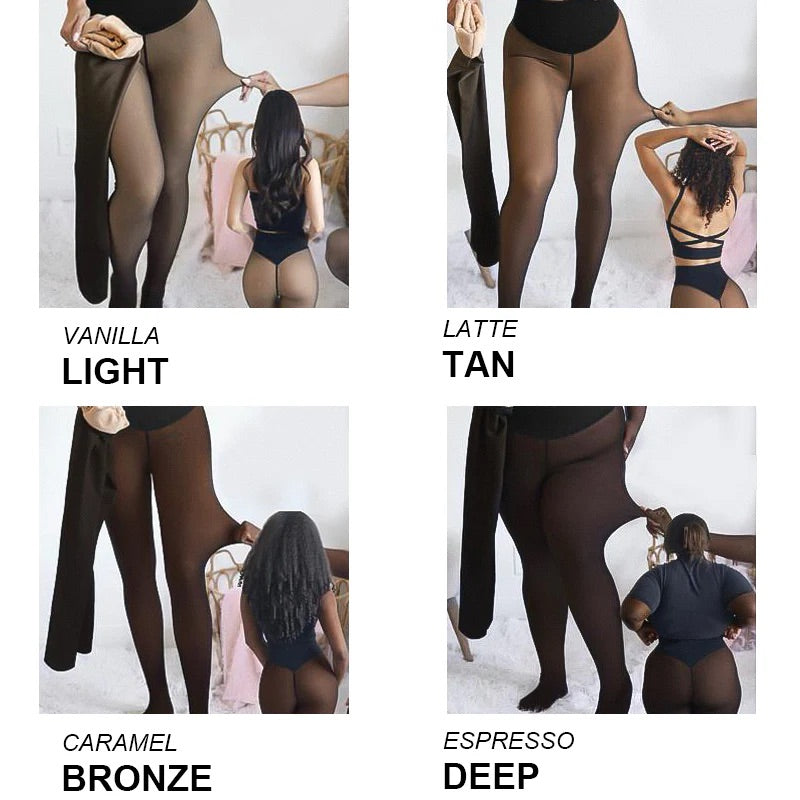 Slimming Fleece-Lined Sheer Leggings