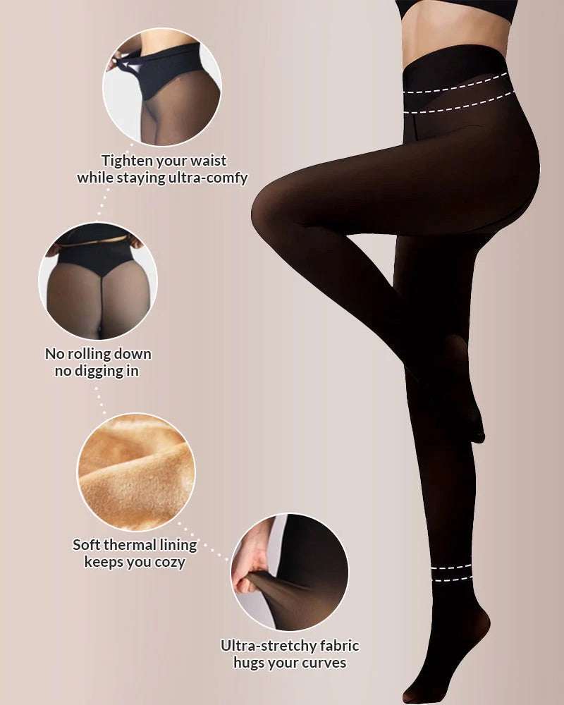 Slimming Fleece-Lined Sheer Leggings